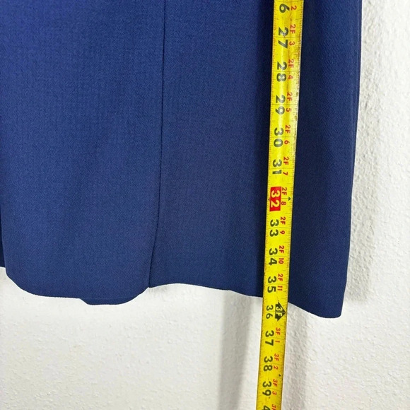 NWT Eliza J Cold Shoulder Crepe Shift V-neck Dress in Navy Blue size 10 - Picture 13 of 16